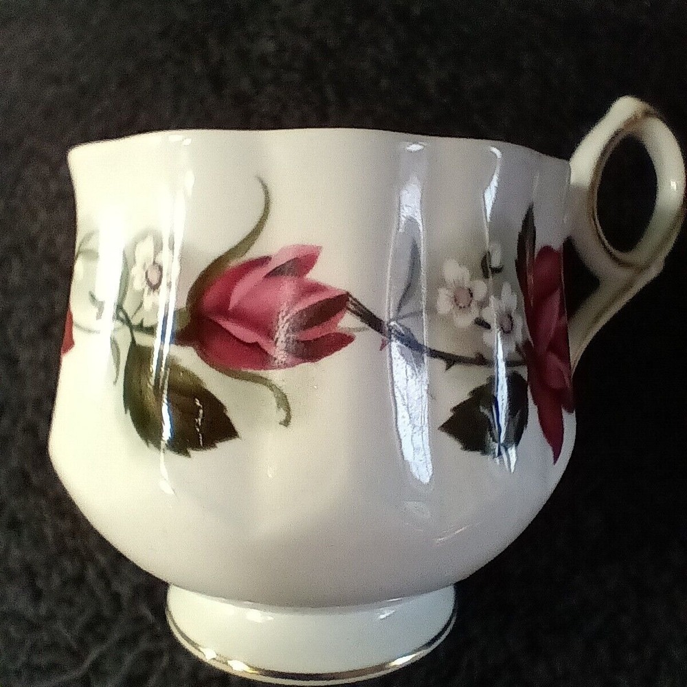 Elizabethan Fine Bone China Cup w/Gold Trim Made In England 4185 Rose NB #8